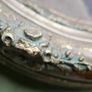 Antique Oval Picture Frame Photo Women Gold Painted Wood 10 x  8 Image 4