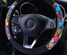 Steering Wheel Cover No Inner Ring Diving Material Fashion Color Matching New Elastic Elastic Fashion Trend Car Handle Cover