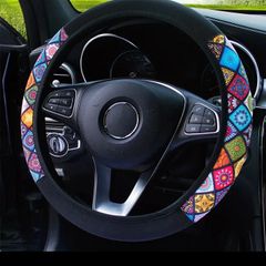 Steering Wheel Cover No Inner Ring Diving Material Fashion Color Matching New Elastic Elastic Fashion Trend Car Handle Cover