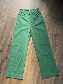 Green Corduroy Wide Leg Flare Pants XS - New