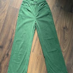 Green Corduroy Wide Leg Flare Pants XS - New