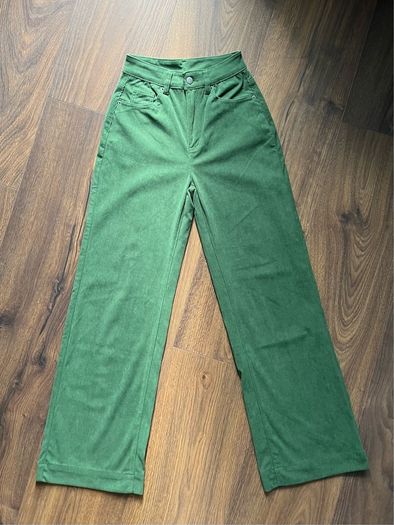 Green Corduroy Wide Leg Flare Pants XS - New