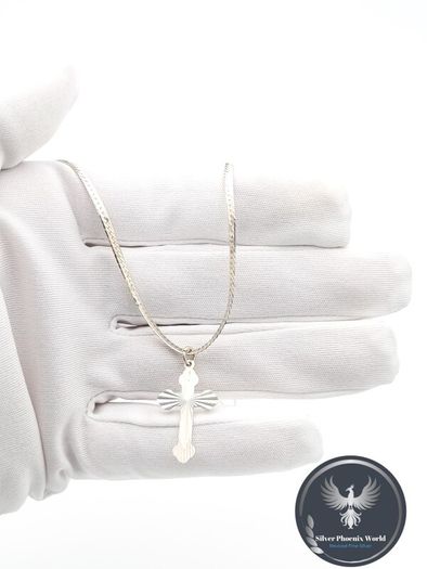 Sterling Silver Cross On 925 Italian Chain