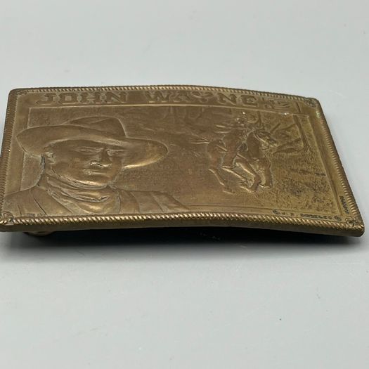 John Wayne Solid Brass Vintage Belt Buckle Johnson and Held Limited Edition