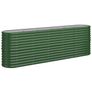 Garden Raised Bed Galvanised Steel 224x40x68 cm Green Image 2
