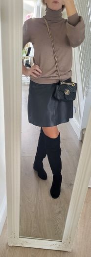 OFFICE black suede Over the Knee (OTK) high boots Sz 7 (Fit 7-8UK) - Rrp 150 (New)