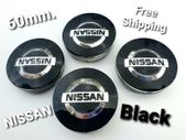 4x Gloss Black NISSAN 60mm wheel caps cap 60 Juke Note Mikra and more
