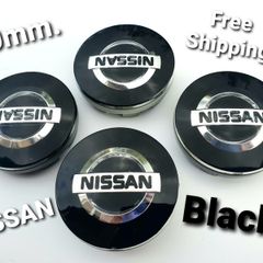 4x Gloss Black NISSAN 60mm wheel caps cap 60 Juke Note Mikra and more
