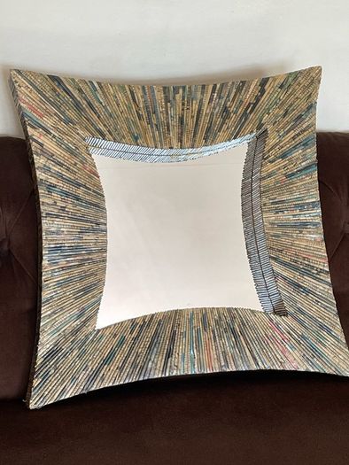 Discontinued Large Cohen Mirror Habitat Recycled Magazine Mirror