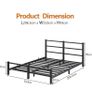 16cm Low Profile King Bed Frame with Headboard, 5ft Metal Sturdy Steel Slat Support, Noise-Free 150x200cm Platform Mattress Base, No Box Spring Needed, Black Image 8