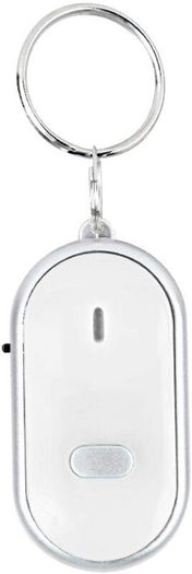 Keychain Locator, Voice Control Anti-lost Device Whistle Key Finder Keychain Tracer(White)