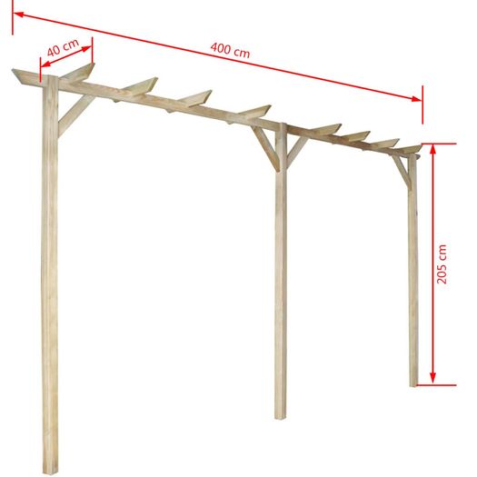 Garden Pergola 400x40x205 cm Wood