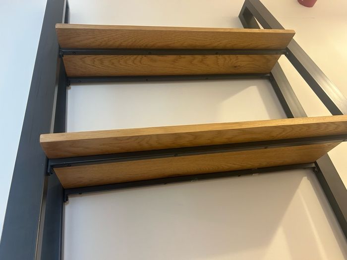 Oak & metal bookcase