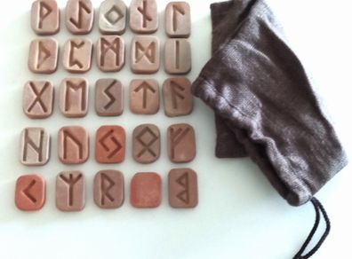 Runes (hand made) clay set. Perfect Christmas gift.