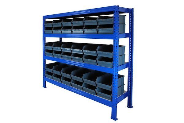 Long Span Racking Blue Starter Unit - 600kg per Shelf for Garages / Sheds, Residential, Commercial, and Office - 2000h x 2000w x 600d