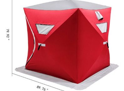 Ice Fishing Shelter Portable Pop-Up Waterproof and Windproof Tent Easily Set-Up for Outdoors Winter Fishing Camping Hiking