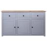Sideboard Grey 135x40x80 cm Solid Pinewood Panama Range Image 3