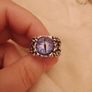 Punk style purple dragon eye silver ring Image 9