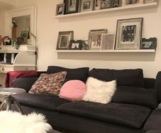 Corner sofa and footstool