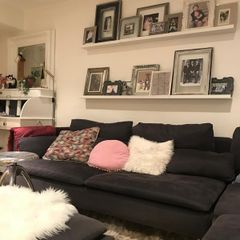 Corner sofa and footstool