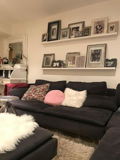 Corner sofa and footstool