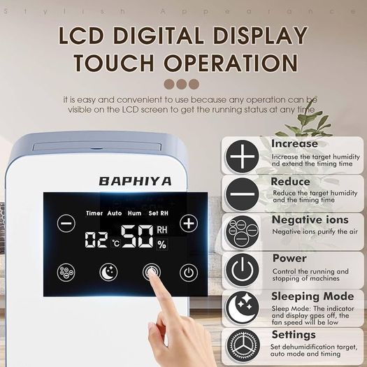 NEW SALE | 12L/D Dehumidifier for Home with Energy Efficient Compressor-HEPA Filter Air Purification, Continuous Drainage, 2.5L Tank, Timer, Sleep Mode, Auto Defrosting, Humidity Target, for Basement Laundry