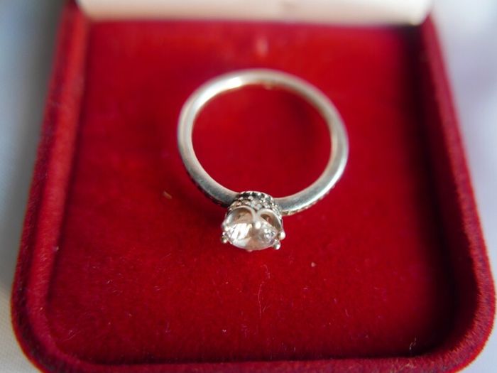 Authentic PANDORA 925 Sterling Silver Clear CZ Sparkling Crown Ring size P