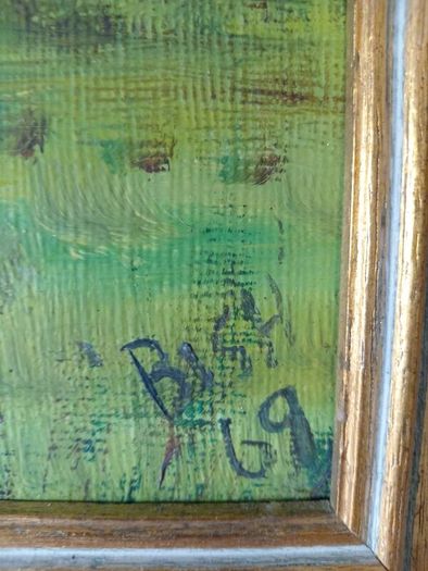 Antique horse painting of sea biscuit 28 inches by 21