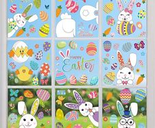 Easter Window Stickers, Easter Decorations 9 Sheets 130 Pcs Easter Stickers Window Easter Bunny Window Clings Pvc Static Stickers, Ideal Easter Gifts for Kids & Adults Used for Home Office Shop Window (FREE POSTAGE)