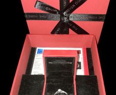 The Forever Diamond ring in gift box with cert