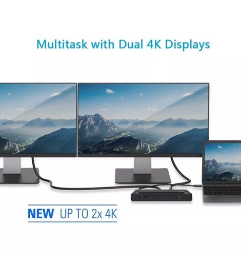 Wavlink USB-C Dual HDMI or DisplayPort Display 4K@60Hz 13-in-1 Universal Docking Station with 100W Power Delivery