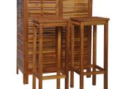 Bar Table and Chair Set 3 Pieces Solid Acacia Wood