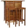 Bar Table and Chair Set 3 Pieces Solid Acacia Wood Image 5