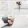 White Tile Stickers 60x30cm/10pcs, Peel and Stick Marble Wall Tiles for Bathroom Kitchen Backsplash Waterproof Removable Image 3