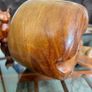 Vintage Apple Shaped Wood Jar Container Round Wooden Box 1960s 70s Image 6