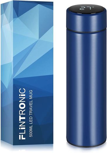 Travel Mugs, Insulated Water Bottle, 500ml LED Temperature Display Smart Water Cup, Stainless Steel Vacuum Drink Flasks, Hot&Cold Sport Drink Bottle for Cycling, Gym, Home, Office