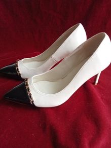 PRICE DROP, RIVER ISLAND,  Cream Ebony, Wide Fit, Brand New, High Heels Size 7