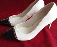 PRICE DROP, RIVER ISLAND,  Cream Ebony, Wide Fit, Brand New, High Heels Size 7