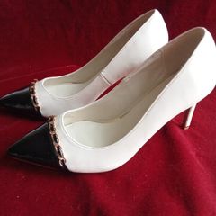 PRICE DROP, RIVER ISLAND,  Cream Ebony, Wide Fit, Brand New, High Heels Size 7