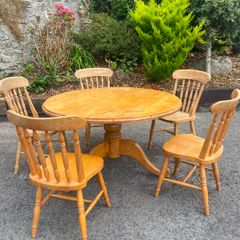 Stripped Pine table and chairs