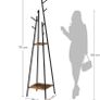 _Coat Rack with 8 Hooks and 2 Shelves for Clothes, Hats and Bags, 38 x 38 x 171 cm, Industrial Design, Vintage Brown/Black Image 5