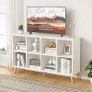 2 Tier Retro Bookcase with Legs 8 Cube Bookshelf 120cm Wood Bookshelves Storage Organizer Shelf, Freestanding Image 2