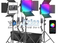 main image for ad 45225-3 Neewer 3x 660 RGB Led Light with APP Control Metal Shell