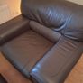 Leather armchair with matching footstool Image 4