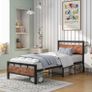 Single Bed Frames with Wood Headboard Image 3