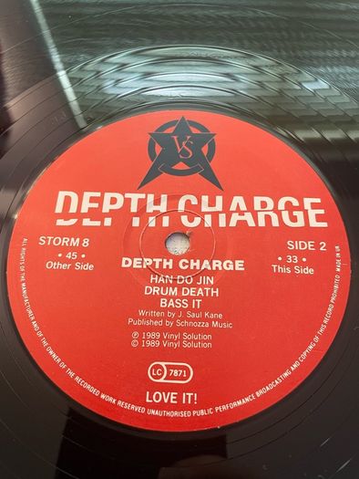 Depth Charge - Depth Charge Mixes - 12" Vinyl Single - 1989 Vinyl Solution Records