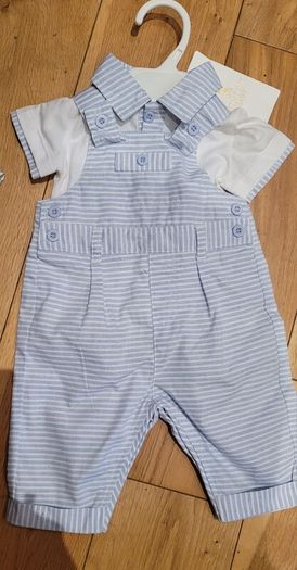 Mintini Designer Baby Set Dungarees & Polo Top age 0- 3 months