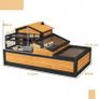 Wooden Tortoise House with Balcony, Tray, Roof, for Indoor and Outdoor, Yellow Image 2
