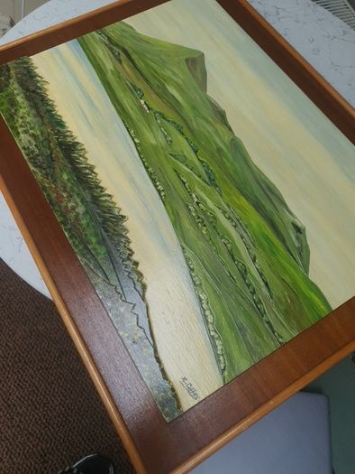 Vintage Woodcut Mount Errigal Scene