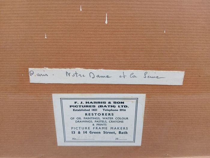 Vintage Paris de Notre Dame lithograph Print